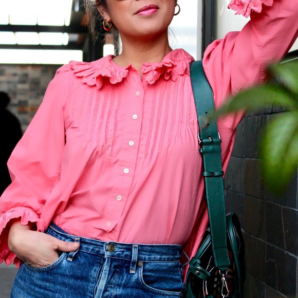 Doen Shirt Womens XS Hickory Blouse
Begonia Pink Ruffles Cottagecore
Feminine - Picture 11 of 15